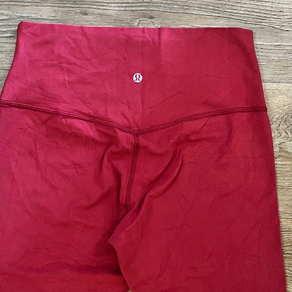 Lululemon Maroon Cropped Leggings - Size 10 - Picture 5 of 6